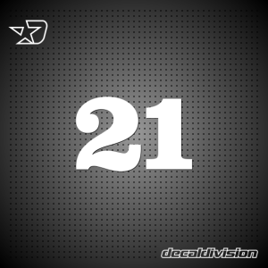 Birthday Number 21 Sticker